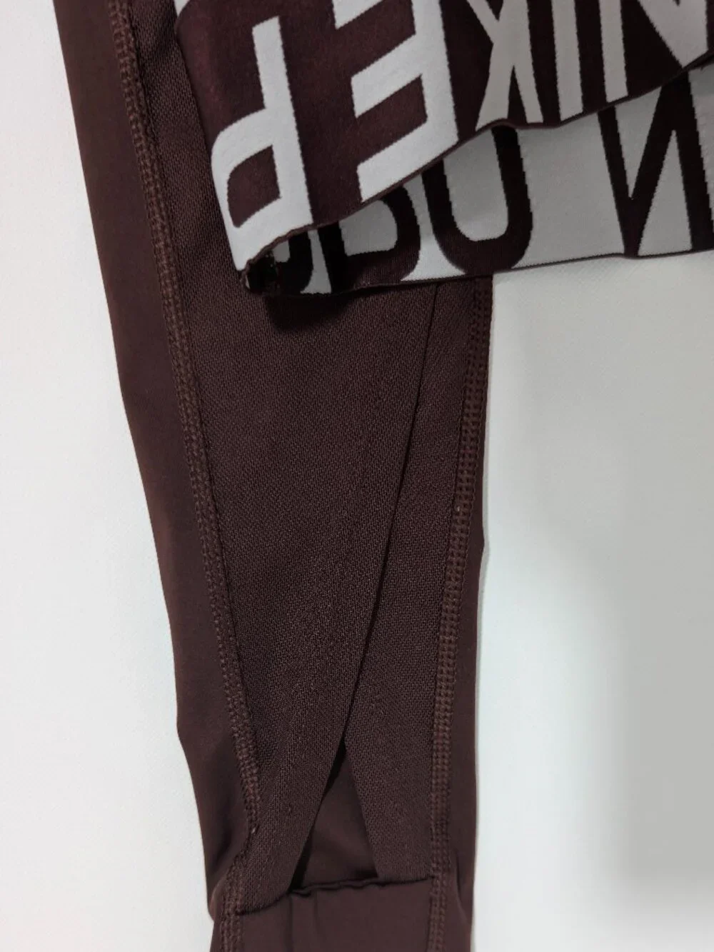 Nike Pro Womens Small Brown Leggings Athletic Branded Waistband Exc Con